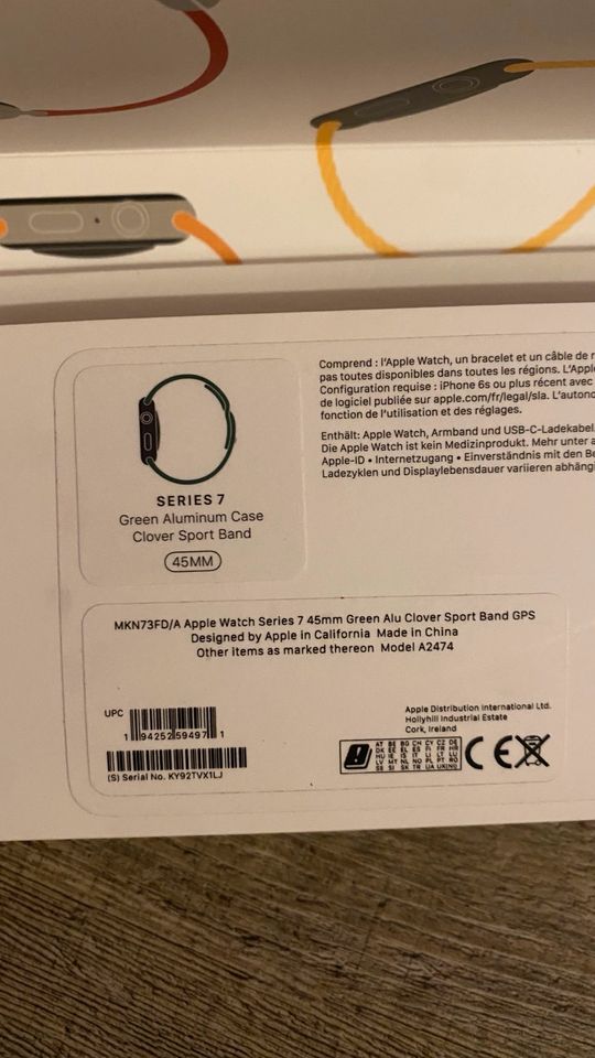 Originalverpackung Apple Watch Series 7 45mm in Falkenberg/Elster