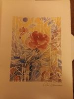 Aquarell November Rose von Dieter Weinmann München 1988 Bayern - Aurachtal Vorschau