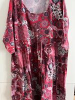 Kleid / lang / Florales Muster / 56/58 / rot Baden-Württemberg - Linkenheim-Hochstetten Vorschau