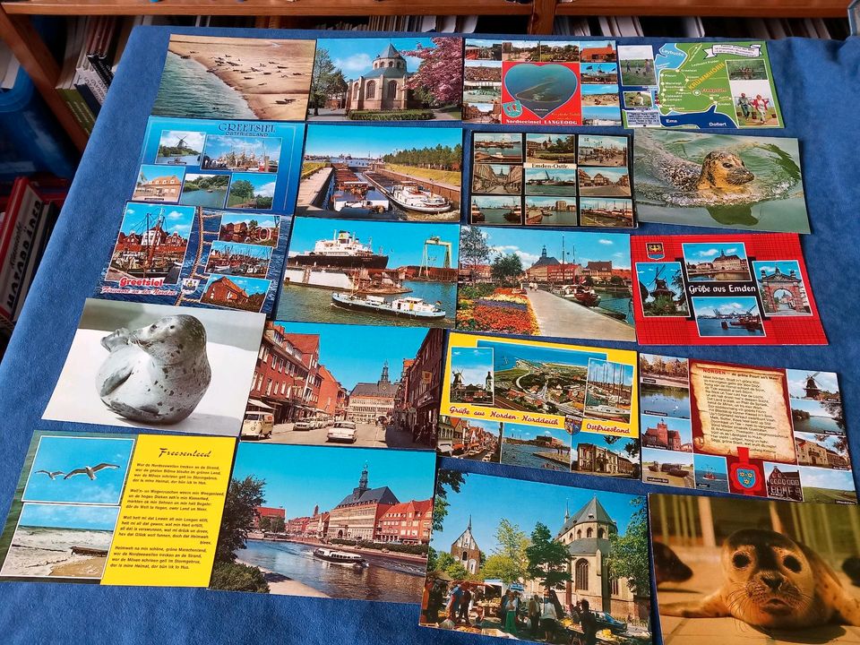 Schöne Sammlung Ansichtskarten. Ostfriesland, über 160 AKs in Hage