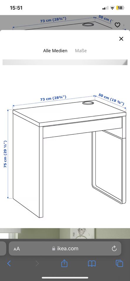 MICKE Ikea Schreibtisch in Saarlouis