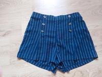 Blau/ Weiß gestreifte kurze Stoffhose Shorts Gr.42 von H&M Niedersachsen - Belm Vorschau