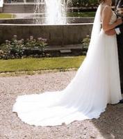 Brautkleid mit fließendem Chiffon und Spitze + Schleier Bayern - Wiggensbach Vorschau