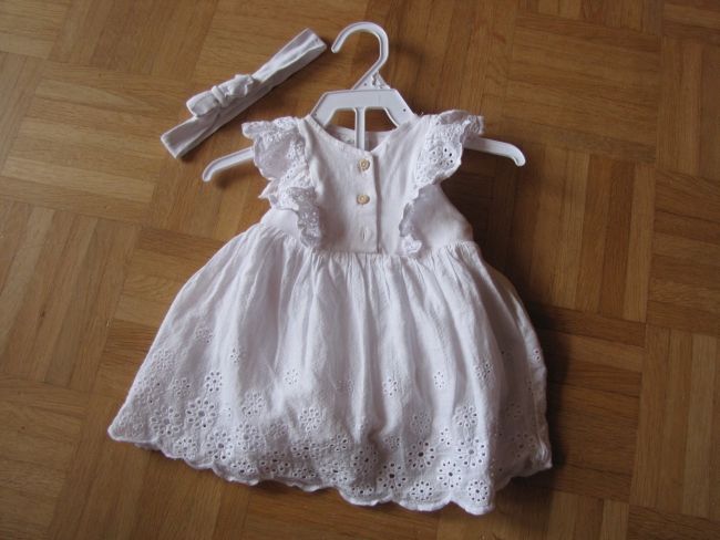 3-tlg. festliches Baby Kleidchen Sommer Gr. 68, Kleid, weiß in Waldsee