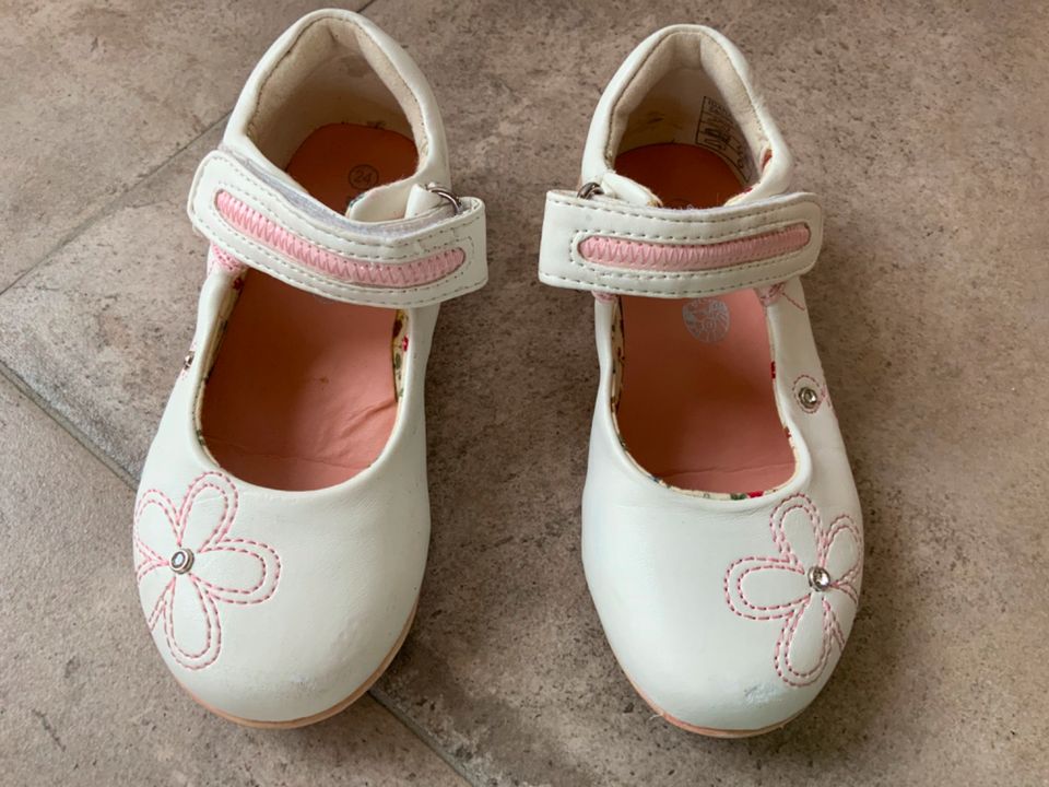 Indigo Ballerina Kinder Schuhe weiß/rosa 24 in Saaldorf-Surheim