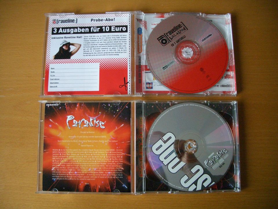 Raveline CDs:LaLaLand,Paradise, Most Wanted I,II,III,Krankenhouse in Marburg