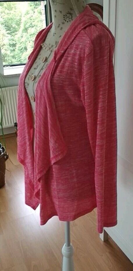 Jacke Feinstrick Zipfel Cardigan Gr.M pink Lagenlook Kapuze in Muldestausee