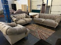 Sofa-Set Alegra 3-2-1 in Beige Samtoptik Keder und Nieten in Arml Bielefeld - Bielefeld (Innenstadt) Vorschau