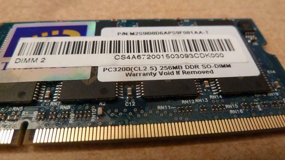 Laptop RAM-Kit 2 x 256MB DDR SO-DIMM, CL 2.5, PC3200 in Berlin