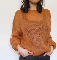 Kuscheliger Oversize Pullover aus Mohair im herbstlichen Orange Niedersachsen - Rehlingen Vorschau