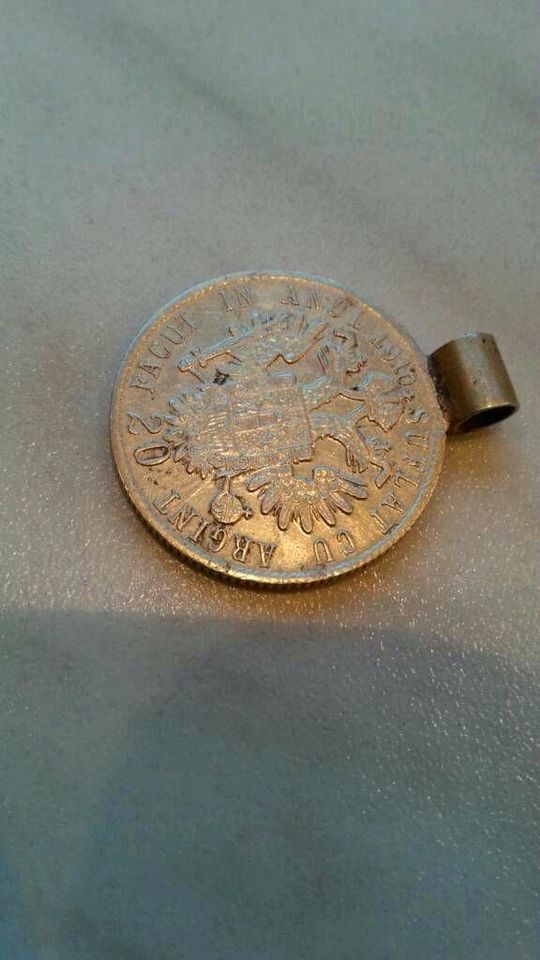 Münze Anhänger   versilbert  von 1910 Antik  Vintage in Rosenberg