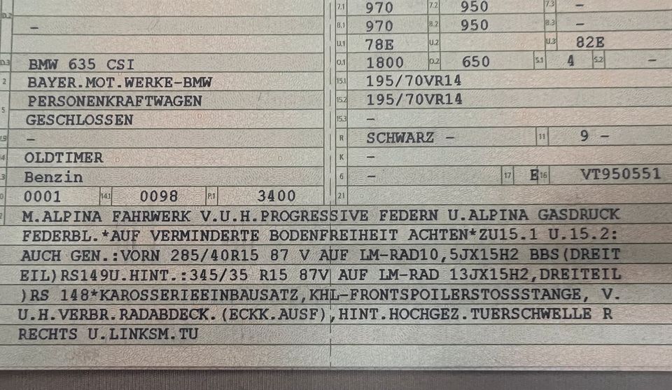 BMW 635 CSI E24 Einzelstück Breitbau KHL Oldtimer schwarz in Untermünkheim