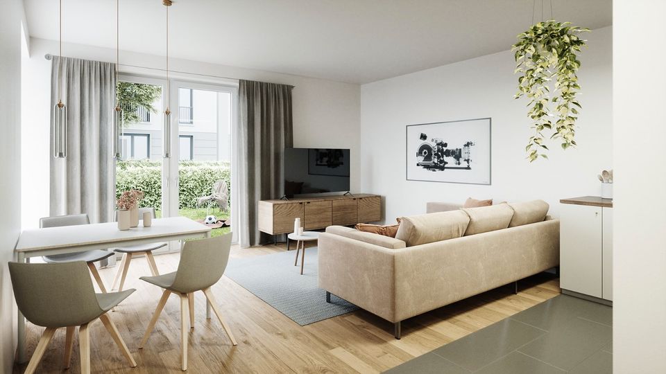 Traumhafte 2-Zimmer-Wohnung mit Ankleide, Fußbodenheizung und Terrasse in Erfurt