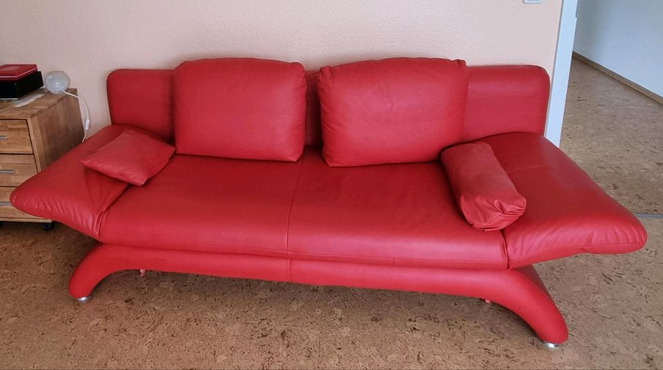 Stylische knallrote Schlafcouch in Bornheim