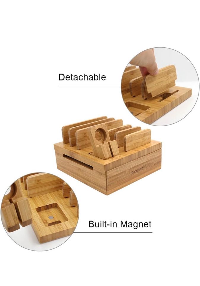 iCozzier Bambus 5-Slot Ladestation in Limburgerhof