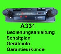 Bedienungsanleitung Schaltplan uvm., Autoradio A331 RFT DDR Berlin - Schöneberg Vorschau