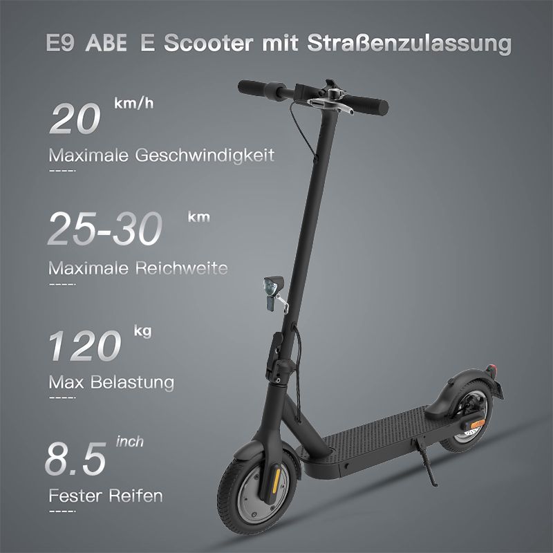 E-Scooter mit Straßenzulassung MaxWheel Roller E9ABE, 350W, 8.5", 20km/h, bis zu 30Km Reichweite in Beckum