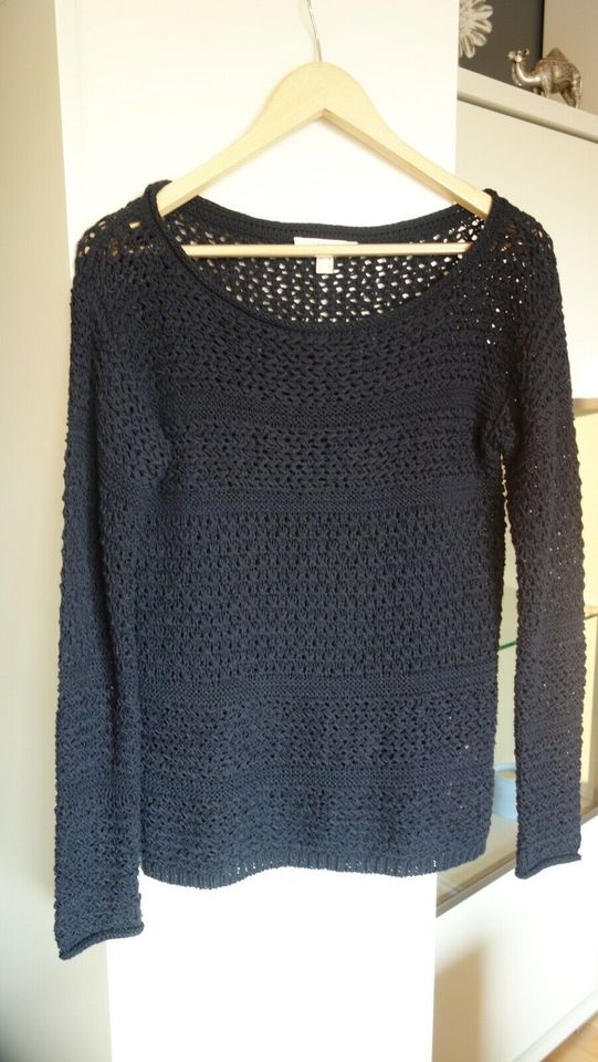 ESPRIT Damen Pullover Gr. M 38 blau *TOP* Lochmuster Sommer in Döhlau