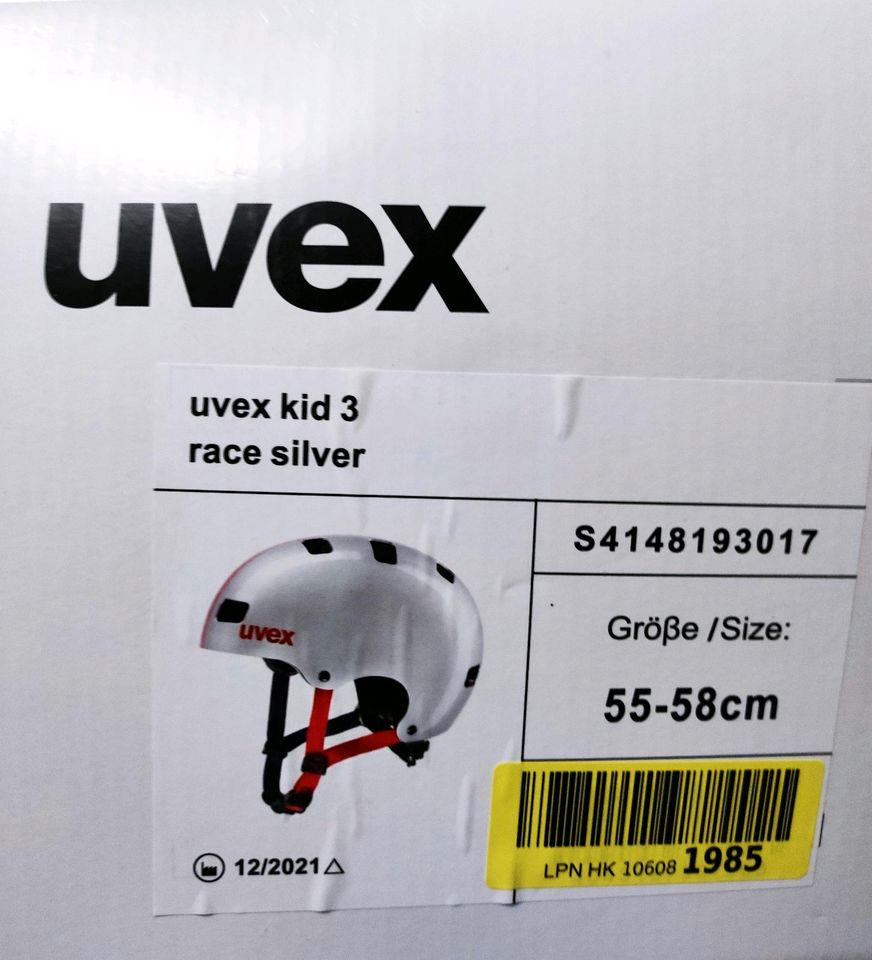 uvex Fahr­rad­helm kid 3 race silver sil­ber-kom­bi Gr. 55-58 in Frankfurt am Main
