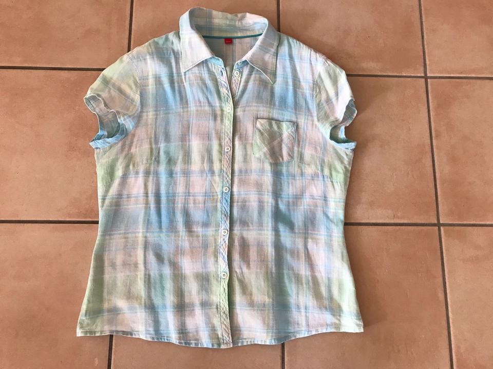 ESPRIT Sommer-Bluse L 38/40 pastell-farben beige mint-grün in Brücken (Pfalz)