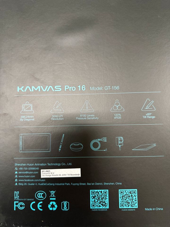 Huion Kamvas Pro 16 Grafikzeichnung Tablet / FHD in Hof (Saale)