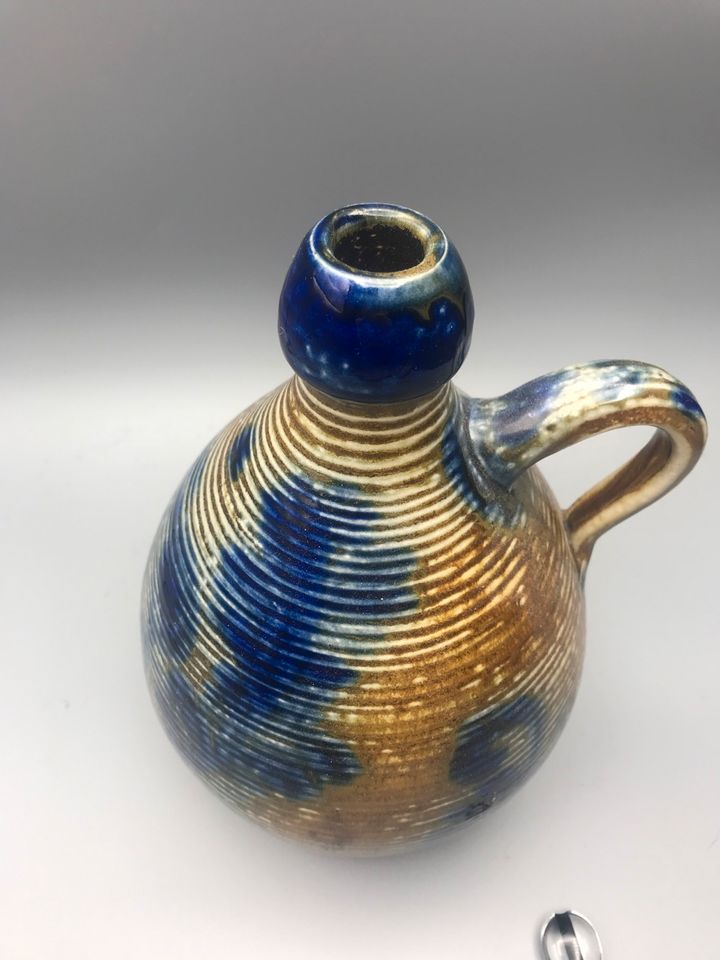 Krug Keramik Vase blau braun vintage in Chemnitz