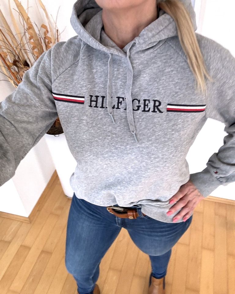 Tommy Hilfiger Kapuzen Sweatshirt Hoodie in grau Gr.S in Poing