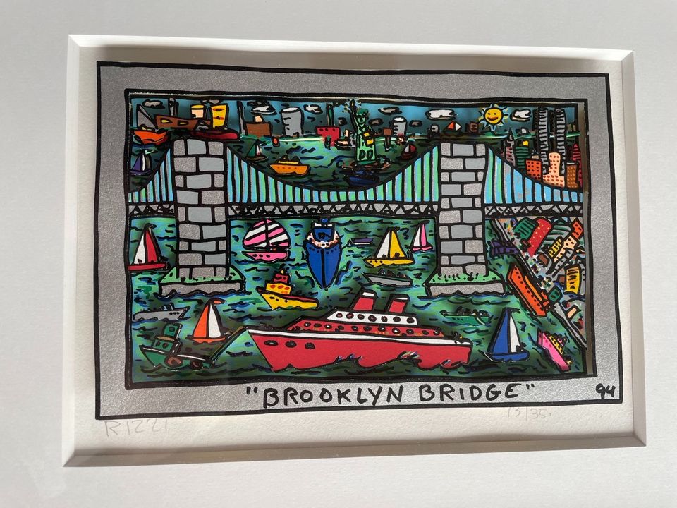 James Rizzi original 3D „Brooklyn Bridge“ 1994, handsigniert, TOP in Rosenheim