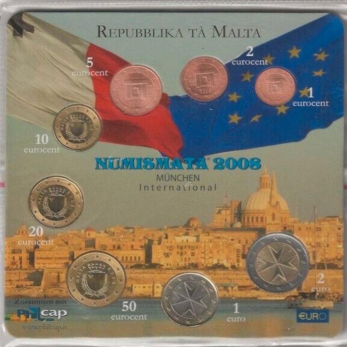 KMS KURSMÜNZENSATZ 2008 Malta! NUMISMATA MÜNCHEN! in Düsseldorf