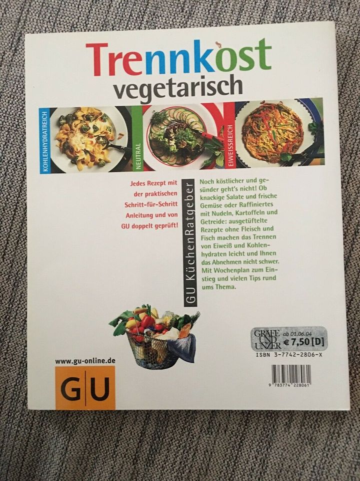 GU Trennkost vegetarisch, Buch ISBN 3-7742-2806-X in Magstadt