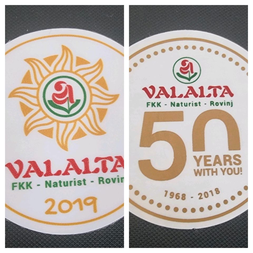 Aufkleber Valalta FKK Naturist Rovinj 2 Motive 2019 50 Jahre in Salem