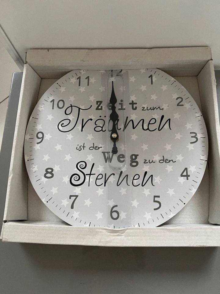 Wanduhr Uhr "Zeit zum Träumen ist der Weg zu den Sternen" NEU in Aying