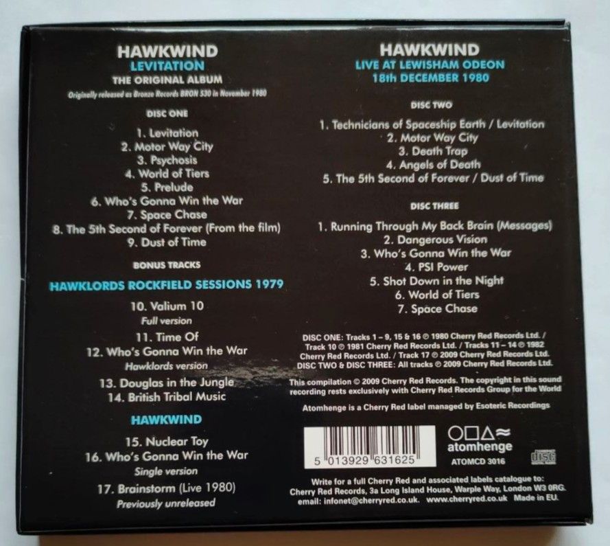 CD Box - Hawkwind - Levitation Deluxe Remastered 3 CD limitiert in Aachen