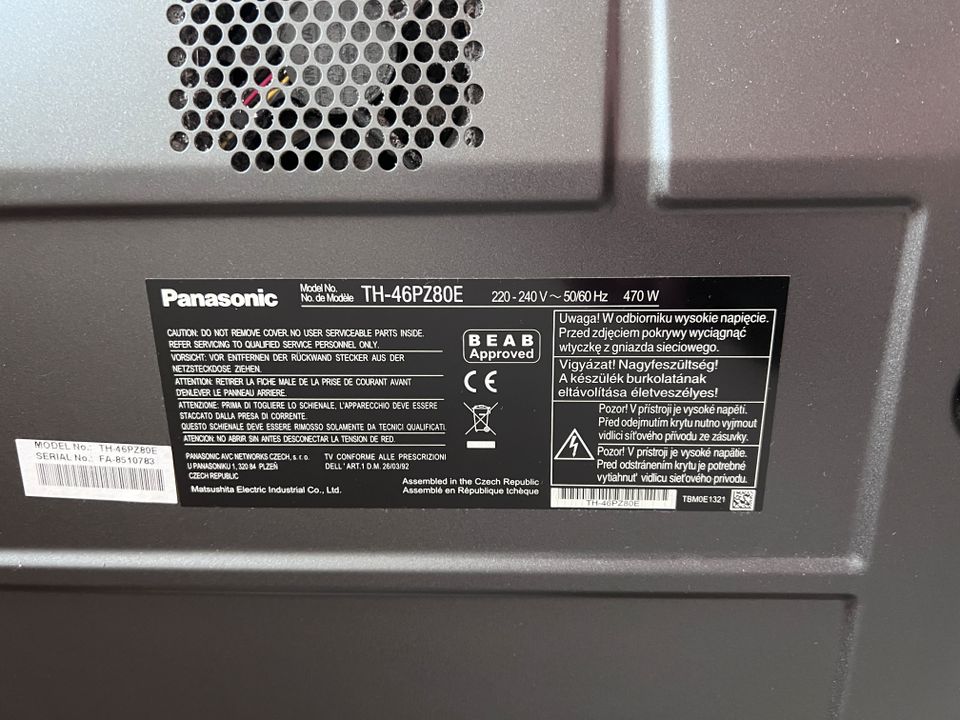 Panasonic TH-46PZ80E Fernseher in Bad Orb