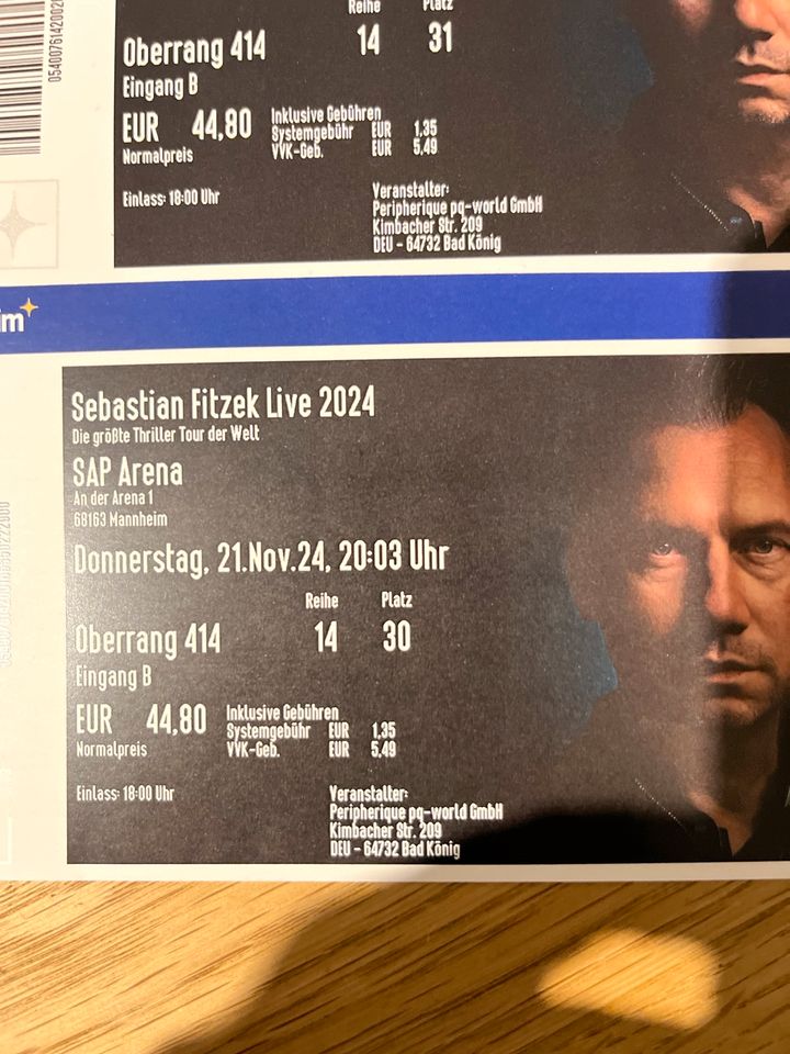 Tickets Sebastian Fitzek, Mannheim in Schiffweiler