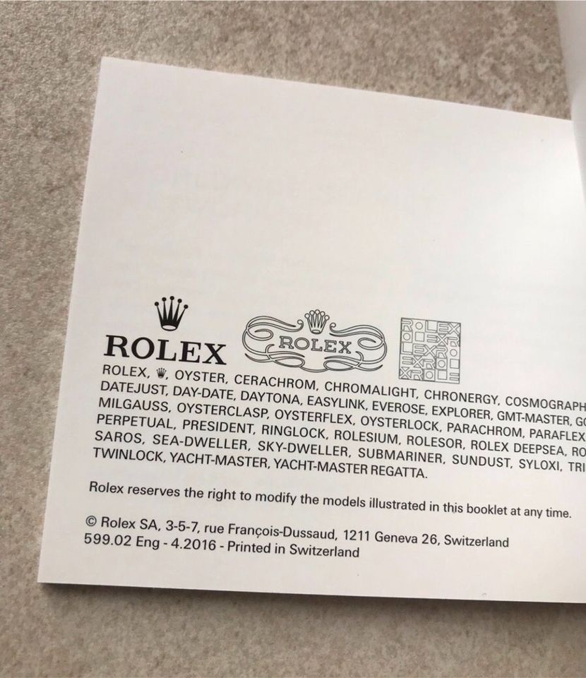 Rolex Submariner Booklet in Kaltenkirchen