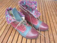 Deerberg Stiefeletten Schuhe rot blau Blumenmuster Gr. 39 NEU Nordrhein-Westfalen - Hürth Vorschau