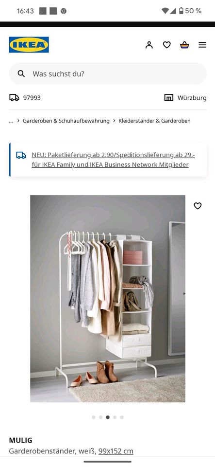 Garderobenständer Kleiderständer IKEA Mulig weiß 2 St. NEU & OVP in Creglingen