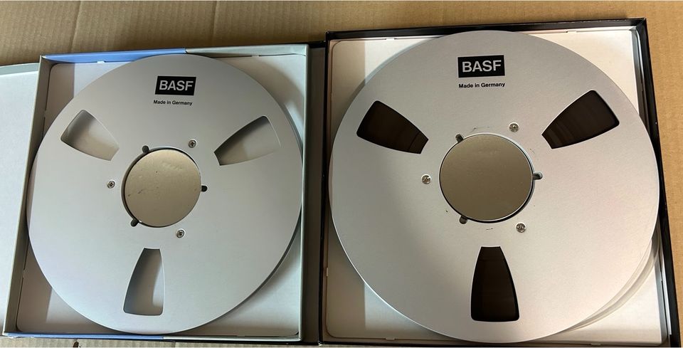 2 BASF Alu Nab Tonbänder Aluspulen auf Maxell Tonband in Düsseldorf