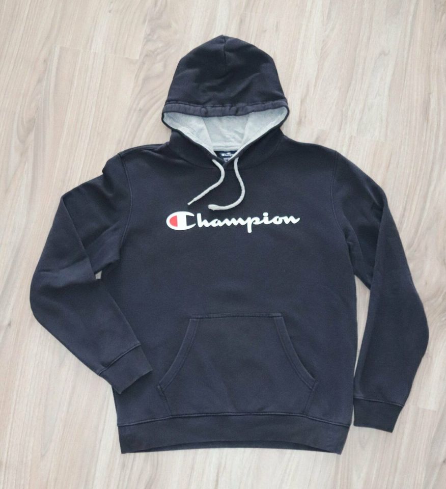 Champion Pullover Hoodie Sweatshirt Herren M blau grau Kapuze in Stammham b. Ingolstadt