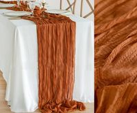 MIETE Tischläufer Cheesecloth 300cm Darkorange Hochzeit Sachsen - Eilenburg Vorschau