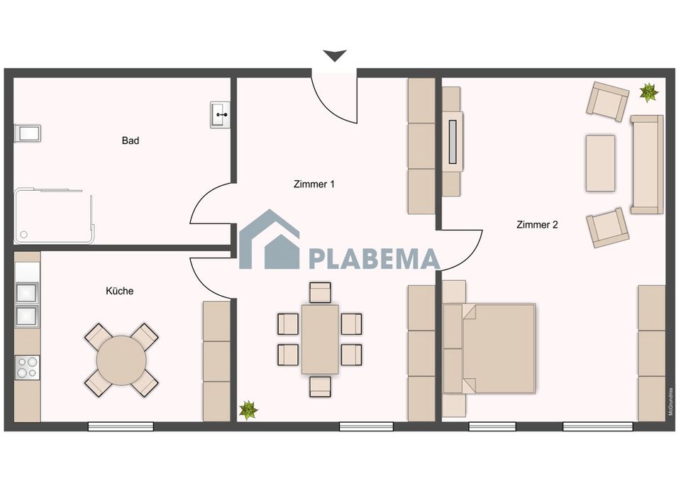 Coole Ein- Zimmer- Wohnung mit grossem Dielenbereich in der Schelfstadt mit neuwertiger Einbauküche, ruhige Lage in Schwerin