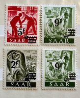 4 Briefmarken Saar Berufe 1947 überdruckt Pfennig Franc Rheinland-Pfalz - Mainz Vorschau