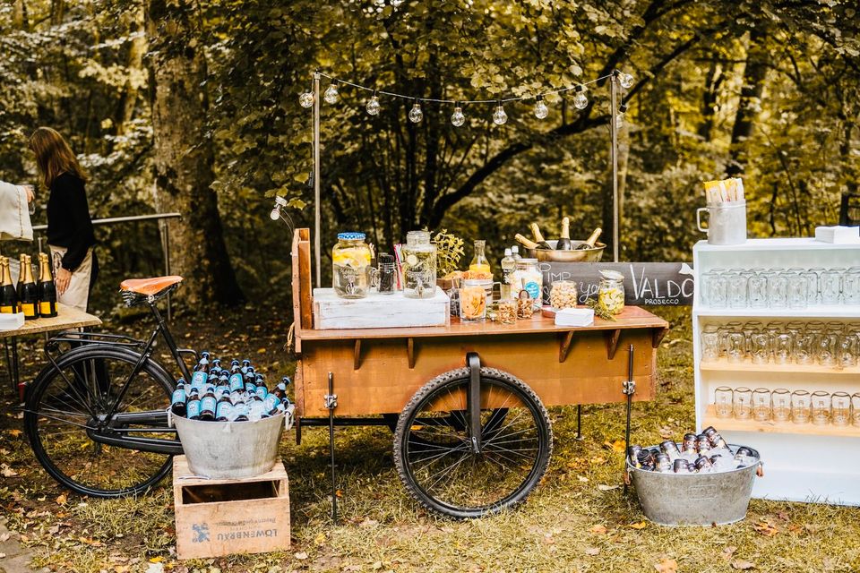 Sektempfang Mobile Prosecco Bar Bike Hochzeit Trauung mieten in Sommerhausen Main