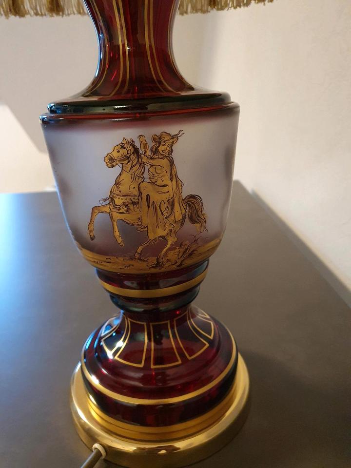 Tischleuchte Lampe Tischlampe Deko Glasfuß vintage in Koblenz