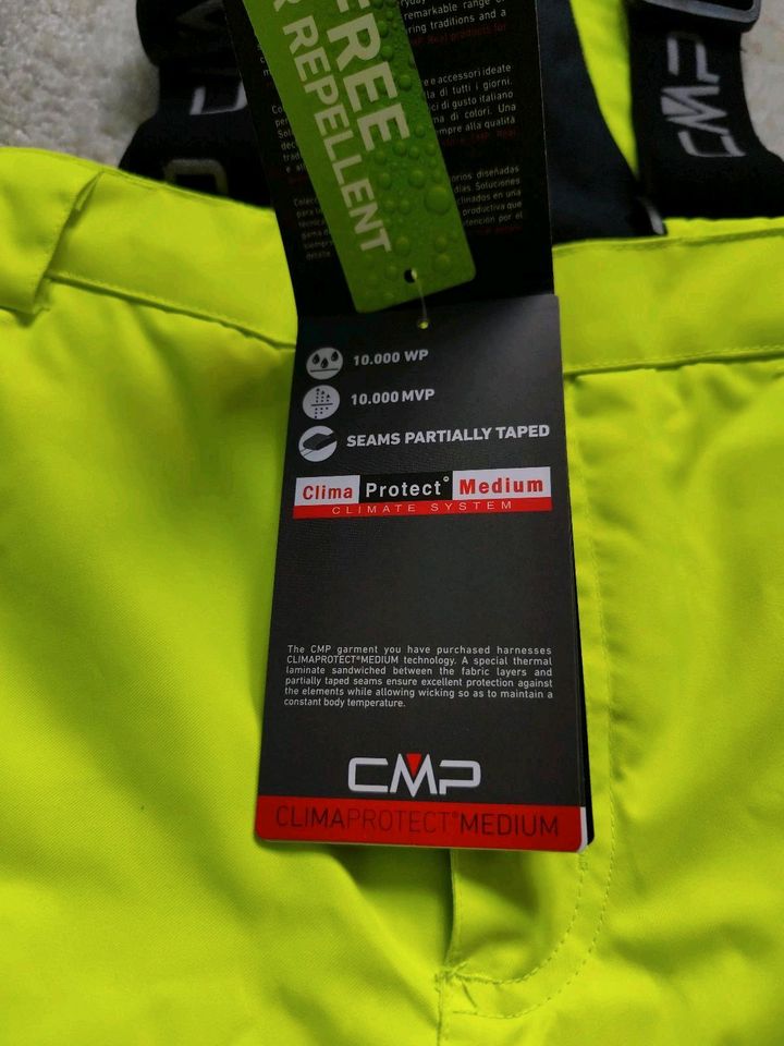 NEU: CMP Skihose 140 neon grün/gelb mit Etikett Kid salopette in Hennigsdorf