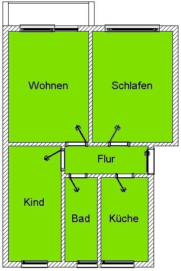 Schöne zentrumsnahe 3-Raumwohnung mit Balkon (WBS) in Sangerhausen