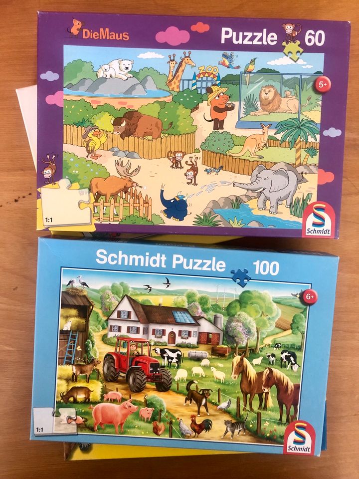 Puzzle 2 St. 3 x 49 und 100 und 60, Bauernhof, Pferde & die Maus in Berlin