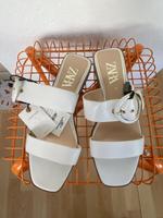 Neue ZARA Sandalen weiß Gr 39 mitSchnalle Frankfurt am Main - Bornheim Vorschau