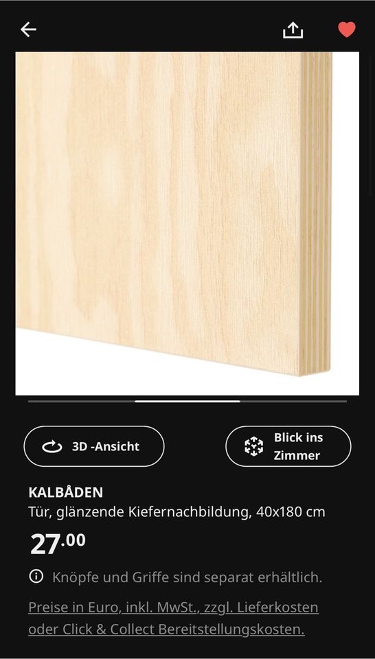 Ikea Platsa Kalbaden Kalbåden Tür 40 x 180 2x in Nürnberg (Mittelfr)